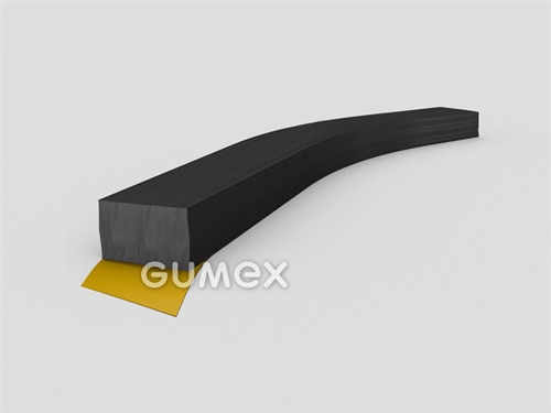 Selbstklebendes rechteckiges Gummiprofil, 2x20mm, 70°ShA, EPDM, -40°C/+100°C, schwarz, 